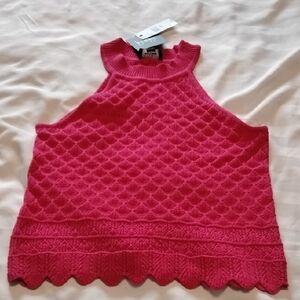 By & By Woman's Pink Crochet Sleeveless Blouse, Size: L, NWT
